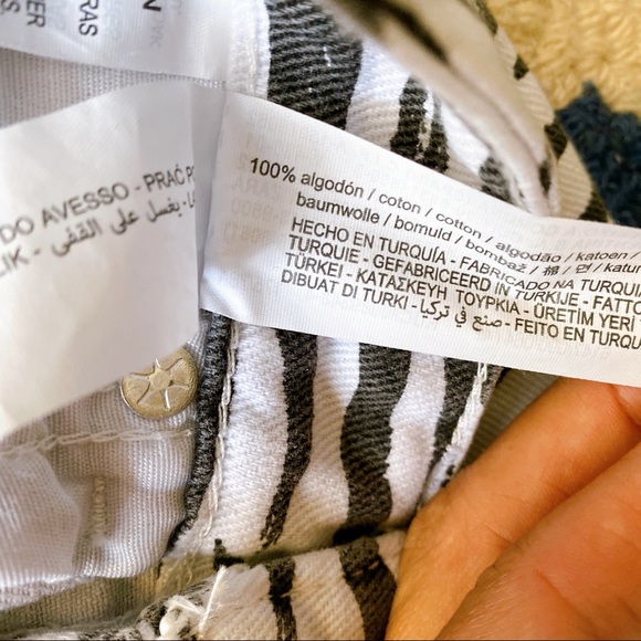 π¦ ZARA BLACK WHITE ZEBRA PRINT HIGH WAIST MOM DENIM SHORTS! - Picture 10 of 13